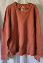 Unisex Roebuck &amp; Co. Long Sleeve XL Pullover Shirt Rust Color Ribbed War... - $14.99