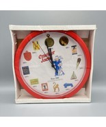 Vintage 1999 Cracker Jack 9.75&quot; Plastic Hanging Wall Clock Recot - £22.46 GBP