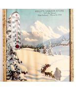 1940s Kelly&#39;s Liquor Store Lithograph Thermometer Schenectady NY USA Mad... - $98.09 CAD