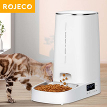 ROJECO 4L Automatic Pet Feeder - Button Version, Smart Control Cat Food Dispense - £149.75 GBP