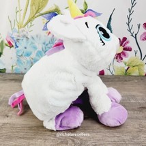 Rainbow Fluffies White Unicorn 2 In 1 Plush 15&quot; Turns Inside Out to Fluf... - $10.00