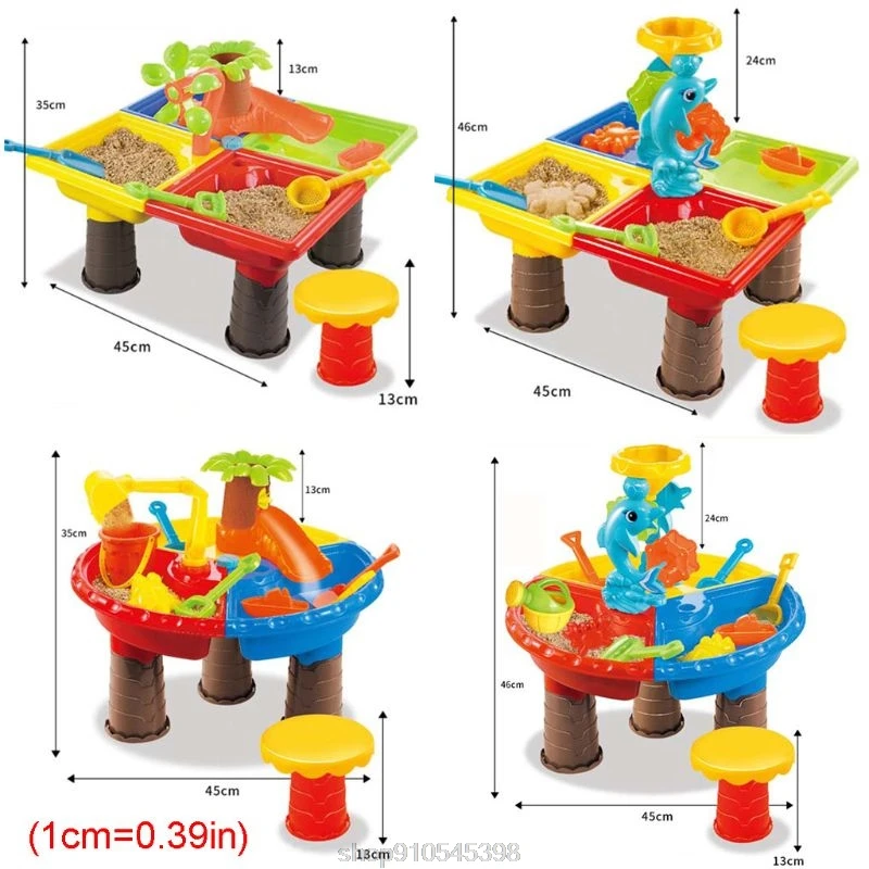 R1WF Kids Sand and Water for Play Table Garden Sandpit Sandglass for Play Set - £65.27 GBP