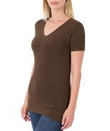 NioBe Clothing Womens Short Sleeve Basic V-Neck Cotton Long T-Shirt (Lar... - £11.02 GBP
