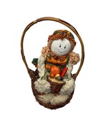 Harvest Fall Halloween Girl Doll in Basket Table Centerpiece Thanksgivin... - £15.88 GBP