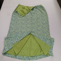 Elastic Waist RN#67473 Women's Green Floral Rear Zipper & Slit Skirt 18W (36×36) image 15