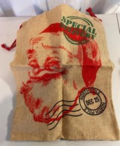 Large Santa Special Delivery Burlap Christmas Bag With Draw String New Old Stock - £8.69 GBP