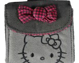 4 &quot; Sanrio Hello Kitty Grigio Micro Camoscio Pattina Portafogli Magenta ... - $14.94