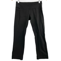 Lululemon Black Cropped Leggings Sz 4 Yoga Activewear Womens Inner Pocke... - $31.50