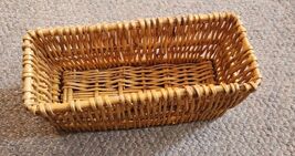 Wicker Basket Caddy Tote Tray Storage Carry 11.5x5x4.5 Rattan Woven - $9.99