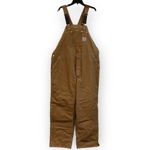 Vtg Carhartt R02 Brown Quilt Lined Duck Bib Overalls Made in USA Worn On... - $1,856.07 MXN