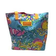 Lilly Pulitzer for Estee Lauder Tote Bag Purse Floral Print Pink Blue Yellow  - £11.86 GBP