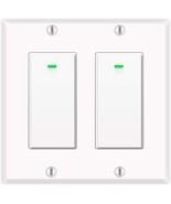  Light Switch Double Smart WiFi Light Switches Smart Switch 2 Gang Compatib - £53.06 GBP