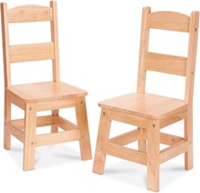 Melissa &amp; Doug Wooden Chairs Set of 2 - Blonde Furniture for Playroom - Kids ... - £59.34 GBP