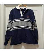 VTG Barbarian Rugby Bucknell Dark Blue / Gray Long Sleeve Striped Shirt ... - $83.00