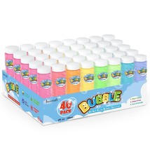 40 Pack Bubbles Solution Bulk, Party Favors For Kids Adults, 8 Colors Bottles Wi - £43.25 GBP