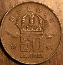 1954 Belgium 50 Centimes Coin - £1.32 GBP