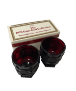 Avon 1876 Cape Cod Collection Footed Glass Set Dark Red Set Of 2 New In Box - £12.01 GBP