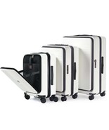 White Hardshell Suitcase: TSA Lock &amp; Front Open - $3,337.44 MXN