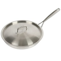 Babish 12.5 Inch Stainless Steel Tri-Ply Double Riveted Fry Pan with Lid... - $132.49