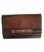 Brighton Two Toned Brown Black Croc Embossed Wallet - $42.08