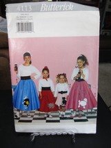 Butterick 4113 Girl's Poodle Flared Skirt Costume Pattern - Size XS/S/M (4-10) - $7.91