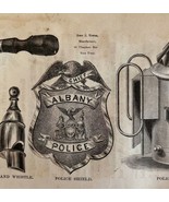 Police Accessories 1876 Worlds Fair Centennial Expo Victorian Woodcut DW... - €86,24 EUR