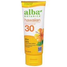 Alba Botanica Hawaiian Sunscreen Lotion, SPF 30, Aloe Vera, 3 Oz - £23.45 GBP