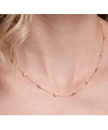 14K Pearl Station Necklace-Pearl Beaded Necklace,-June Birthstone-Pearl ... - $460.00