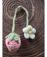 Handmade Crochet Knit Strawberry Hanging Charm Pink - $10.51 CAD