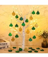 St. Patrick&#39;s Day LED Lighted Shamrock Tree 24&quot; Artificial Birch Tree  O... - £10.88 GBP