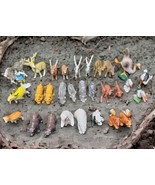 Set of 30 Vintage RAE 1972 Plastic 1-2&quot; Animals Made in Hong Kong Hand P... - £24.41 GBP