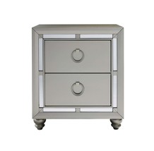 Chloe Gemstone Silver Nightstand: Elegant Bedside Table - $4,401.18 MXN