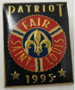 1995 Fair St. Louis Pin Sponsor Fleur De Lis Red Blue Gold Color - $14.20