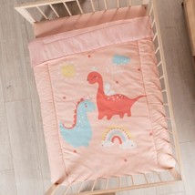 Little Dinos Baby Girls Crib Bedding Nursery Set 3 Pcs 100% Cotton - £86.84 GBP