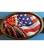 WILLIE NELSON US Flag Photo  Epoxy PHOTO MUSIC BELT BUCKLE   - NEW! - $16.78