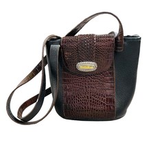 Brighton Black Brown Leather Shoulder Bucket Purse Handbag - £27.09 GBP