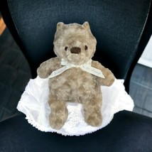 Disney Baby Plush Winnie the Pooh Bear Bow Brown Stuffed Animal Friends ... - $10.24