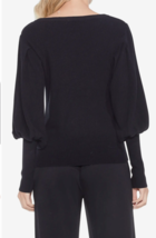 VINCE CAMUTO Black Ribbed Juliet Balloon Bubble Sleeve Crew Neck Sweater... - $49.00