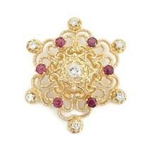 Authenticity Guarantee 
Vintage 1960&#39;s Ruby Diamond Filigree Necklace Pe... - £1,329.83 GBP