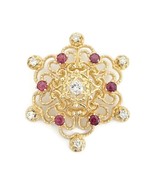 Authenticity Guarantee 
Vintage 1960&#39;s Ruby Diamond Filigree Necklace Pe... - £1,325.94 GBP