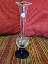 Princess House handblown handcut glass Crystal Sapphire Vase - £20.95 GBP