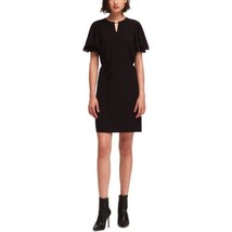 DKNY Womens Flounce Sleeve Keyhole Dress Size Small Color Black - £100.32 GBP