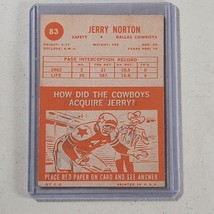 Jerry Norton Card #83 Dallas Cowboy Philadelphia Eagles 1963 Topps Creased - $6.98