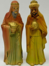 (2) Vintage Christmas Nativity Wise Men King Paper Mache Figurines 19-2631CC - £22.61 GBP