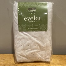 Martha Stewart Collection Eyelet Accent Twin Bed Skirt White Vtg - $24.74
