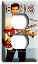Elvis Presley Twin Neck Guitar Outlet Wall Plate Music Studio Retro Hd Art Decor - £9.61 GBP