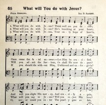 1894 Sheet Music What Will You Do With Jesus Religious Victorian Hymns 7... - $14.49