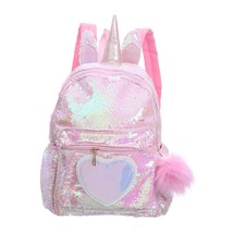 1pc Backpack Dazzling  Hairball Sequin Bookbag Cute Satchel School Bag Backpack  - £119.98 GBP