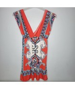 Rue 21 Womens Beach Cover Up Tunic Dress Coral Paisley Swim - $14.98