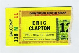 1976 Eric Clapton Ticket Stub San Antonio Texas I Tried Not To Be Anything Else - £24.49 GBP